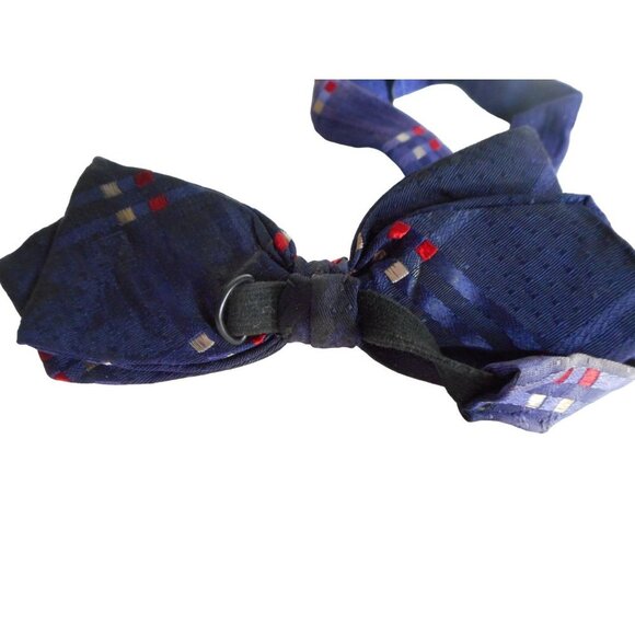 3 Vintage Pre-tied Bowties - Estate Find Green Blue Brown Metallic Multicolor - Picture 10 of 10